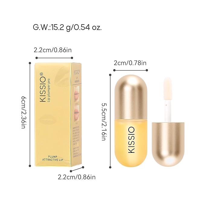 KISSIO Lip Plumper,Color Lip Plumper Gloss,Plant Extracts Plumping Lips Serum,Moisturizing Gloss for Fuller Lips and Hydrated,5.5ml,05 Dogwood