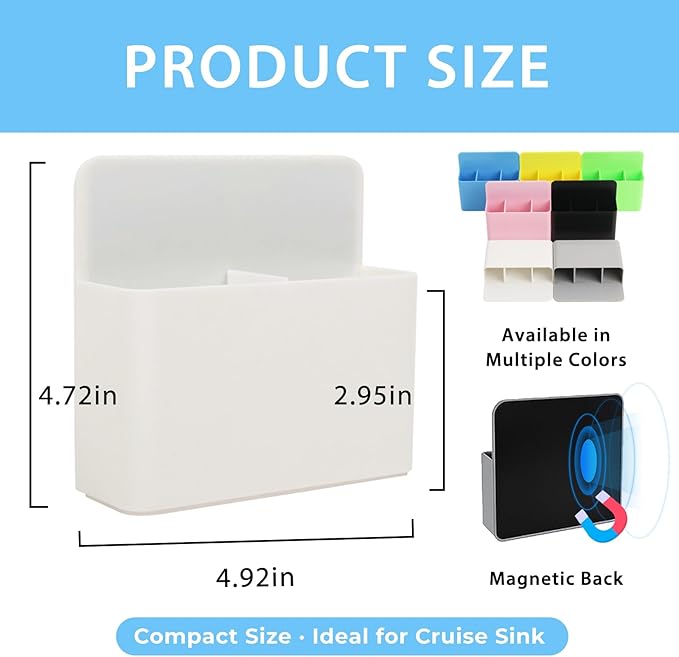 Cruise Essentials 2026 – Magnetic Toothbrush Holder for Cruise Ship Cabin, Wall-Mounted Cruise Bathroom Organizer, Travel Toothbrush Holder for Caribbean Cruise & Alaskan Cruise Must Haves (White)