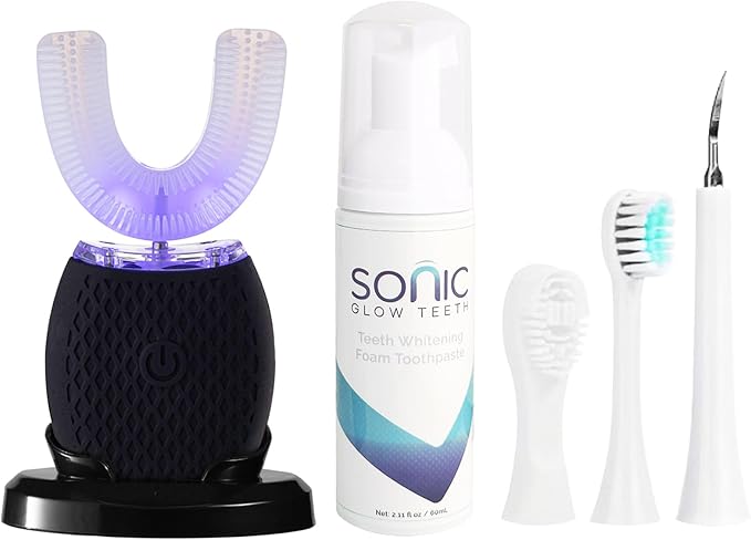Automatic Toothbrush for Adults - Ultrasonic Electric Toothbrush 30s Timer, Soft Bristles, Wireless Charging Washable Portable for Travel & Home Use Dual-use (Black, Adult)