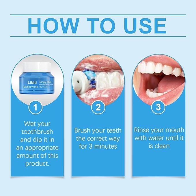 Teeth Whitening Powder Toothpaste, Brightening Whitening Powder, Removes Teeth Stains, Suitable for Tea Stains, Coffee Stains, Yellow Teeth Caused by Smoking