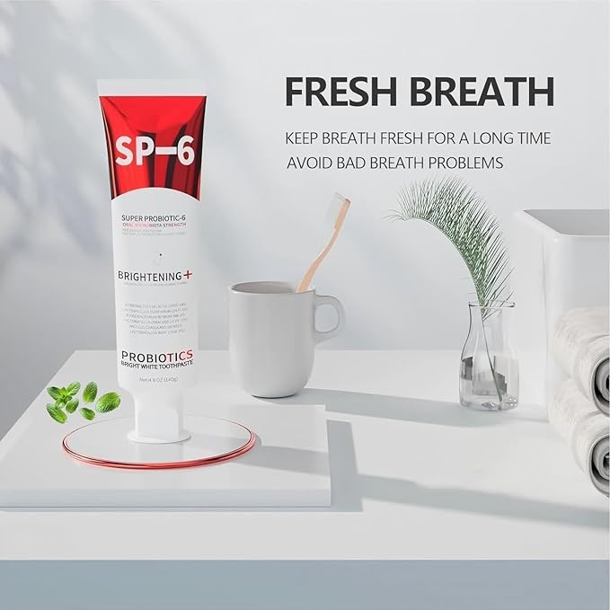 Sp-6 Probiotic,WhiteningToothpaste,ContainingProbiotic Whitening Fluorine-Free, Refreshing Mint Flavor, Whitening Toothpaste (3PC)