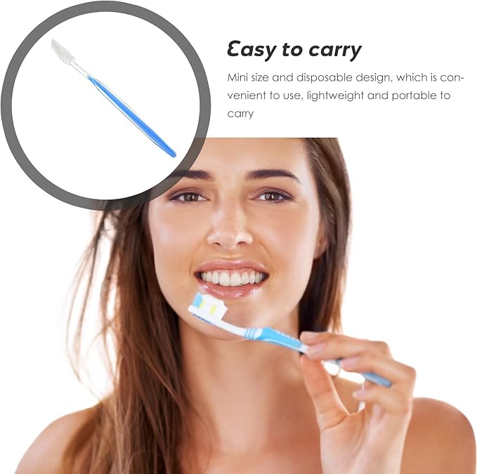 50Pcs Disposable Portable Soft Bristle Toothbrushes Travel Size Convenient Oral Care Kit for Camping Hotels and On-The-Go Tooth Cleaning