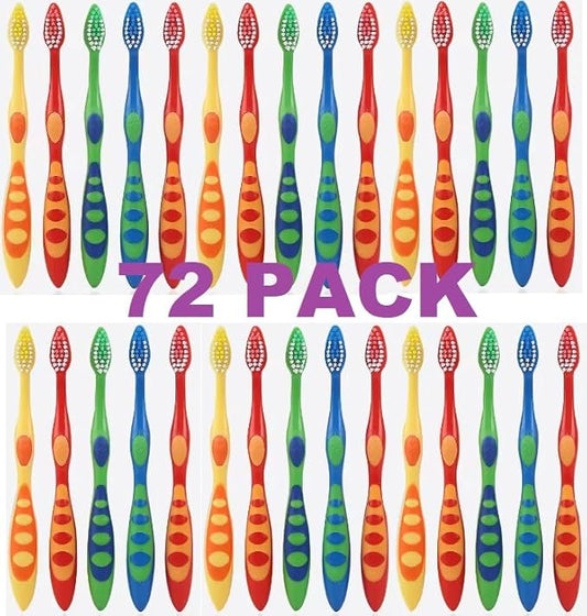 72 Count Orazen Kids Toothbrush Soft Bristles, Cute Toothbrushes for Children Toddler Home School Camp Daycare Travel