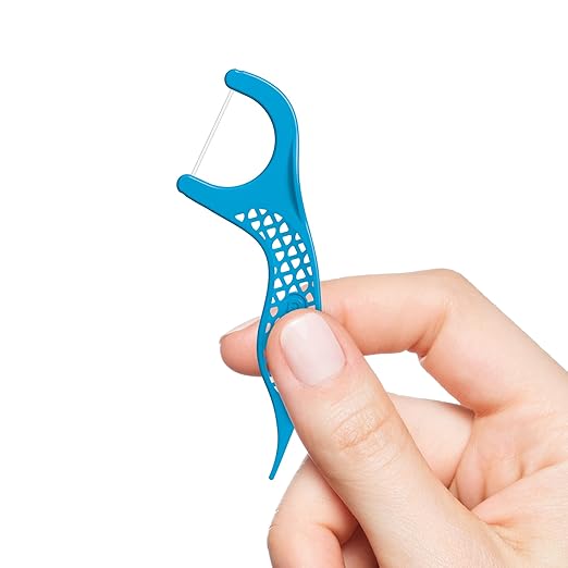 GUM Advanced Care Floss Picks - Dental Flossers for Adults with Vitamin E and Fluoride - Extra Strong Shred-Resistant Dental Floss, Easy Grip Handle, Fresh Mint Flavor, 150 Count (Pack of 4)