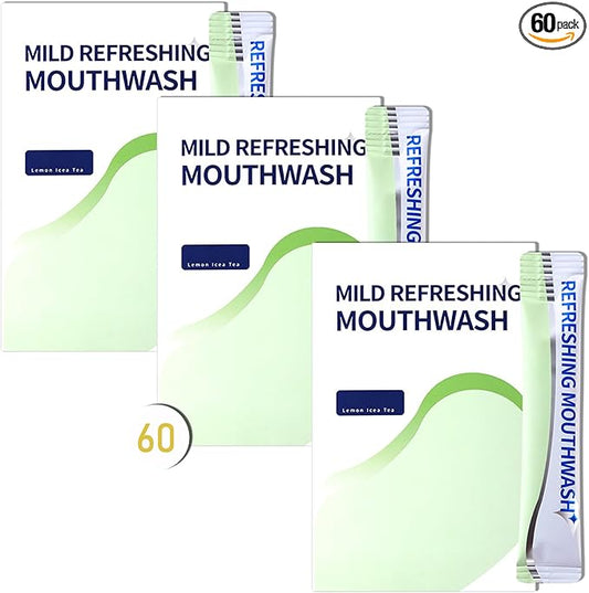 Travel Size Mouthwash,Mini Mouthwash Travel Size Bulk Portable Mouth Wash Set,Individual Small Travel Mouth Wash Packets for Fresh Breath(Pack of 60) A37