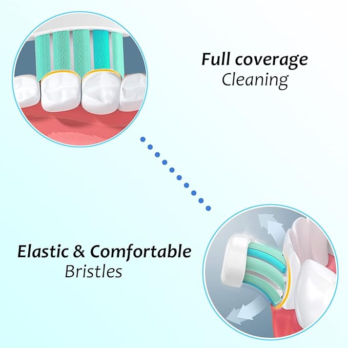 Philips Sonicare E-Series Replacement Toothbrush Heads - 6 Pack Medium Soft Blue Bristles