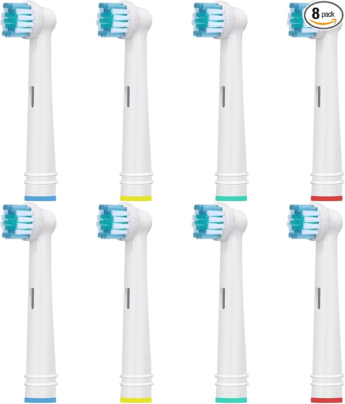 Toothbrush Replacement Heads Refills for Oral B - Precision Clean Brush Head for Gentle & Effective Cleaning and Optimal Dental Care, by DeBizz (8)