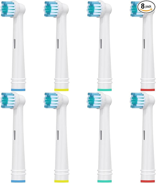 Toothbrush Replacement Heads Refills for Oral B - Precision Clean Brush Head for Gentle & Effective Cleaning and Optimal Dental Care, by DeBizz (8)
