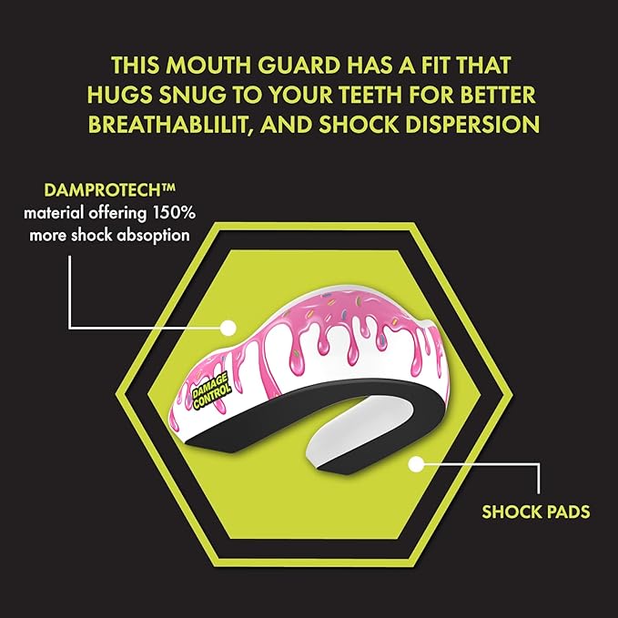 DAMAGE CONTROL Extreme Impact Mouth Guard – Sports Mouthguard for Boxing, MMA, BJJ, Hockey, Rugby, Lacrosse, & More – Mouthpiece for Teeth & Jaw Protection (Adult, Cold Drip)