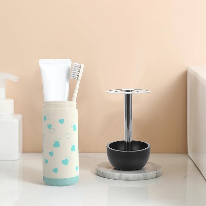 Stainless Steel Toothbrush Holder Stand with Drainage for Bathroom Organizer Material Independent Toothbrush Slots to Keep Dry and Sanitary Suitable for Home and Hotel Use