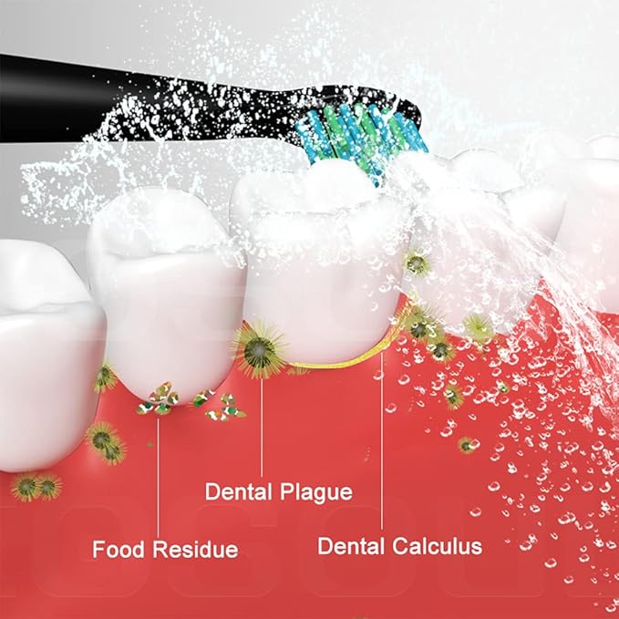 10 Pack Electric Toothbrush Replacement Heads Compatible with Sonic-FX and Fit SnapWhite for Adults and Kids, Soft Charcoal/Nylon Bristles, 5 Black+5 White