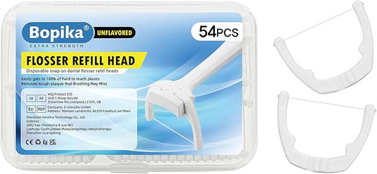 bopika Flosser Refill Head,Ultraclean Access Disposable Snap-On Flosser for Oral Care 54 Count (Pack of 1)