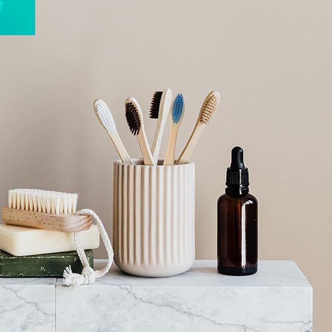 SOLUSTRE Toothbrush Set 10pcs with Soft Wavy Bristles, Fiber and Charcoal Material, Lightweight Manual Toothbrushes for Travel and Personal Oral Care