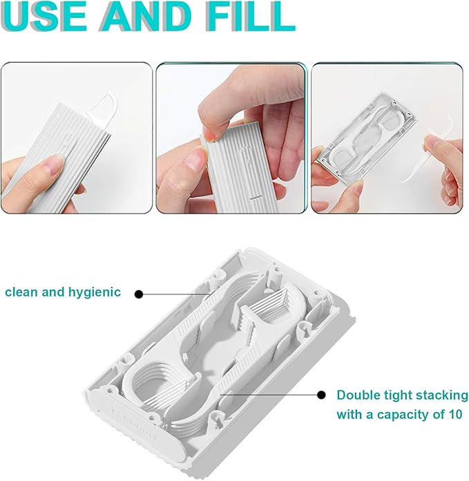 Holy Rose Dental Floss Portable Dispenser 4 Boxs,Travel Floss Picks Case 2 Box with Adults Floss Sticks 160 Count,Flosser Toothpick is Cleaning Teeth and Oral Care Tool(White)