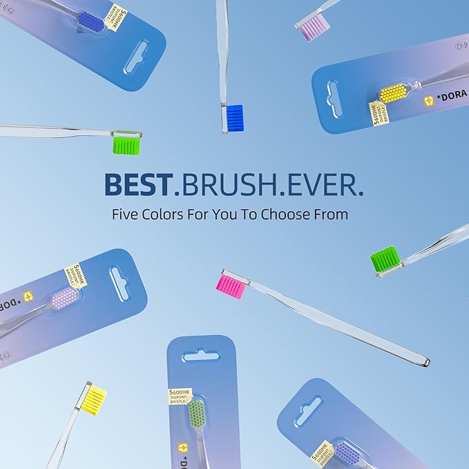 10PCS Dentist-Recommended Soft Crystal Toothbrushes for Adults,Ultra-Soft Bristles Manual Toothbrush Pack for Gentle Plaque Removal & Gum Care, Includes （4 Colors）