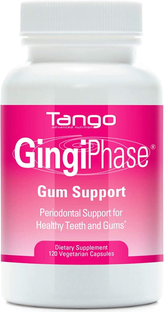 Tango GingiPhase Natural Herbal Dental Support Supplement for Healthy Gums, Teeth, and Jaw Circulation (120 Capsules)