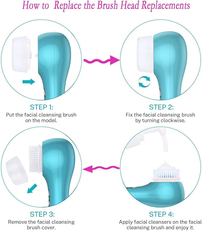 Brush Head Replacements Compatible with Clarisonic Mia 1, Mia 2, Mia Fit, Alpha Fit, Smart Profile Uplift and Alpha Fit Face Cleaning Brush Heads (Delicate-2Pack)