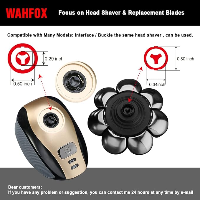 WAHFOX 8 Blades Head Shaver Replacement - Electric Razor With 8D Head Blade for Electric Shaver