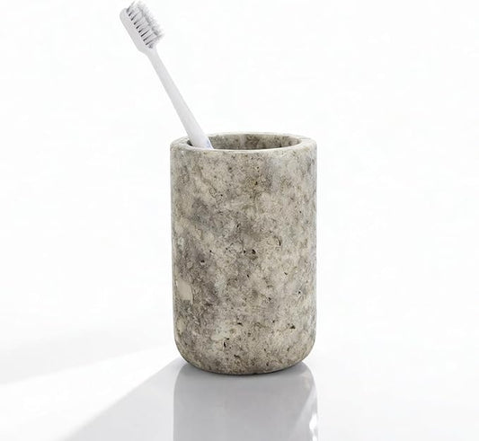 Natural Marble Toothbrush Holder for Bathroom Countertop Toothbrush– Waterproof Natural Stone Organizer with Non-Slip MakeupModern Bathroom Storage,Base, Razor(NS033)