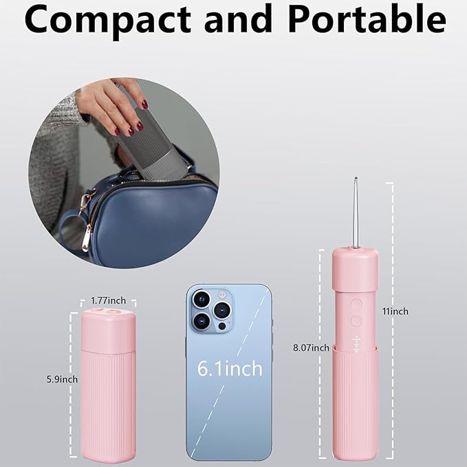 Portable Mini Water Flosser, Oral Irrigator Water Teeth Cleaner Pick with Telescopic Water Tank,3 Modes & IPX7 Waterproof, Home & Travel (Pink)