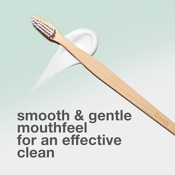 Davids Premium Bamboo Soft Bristle Toothbrush - 3 Pack | BPA Free, Eco-Friendly, Sustainable High Performance Bristles to Improve Oral Health Naturally | 100% Natural Bamboo Handle | Made in Germany