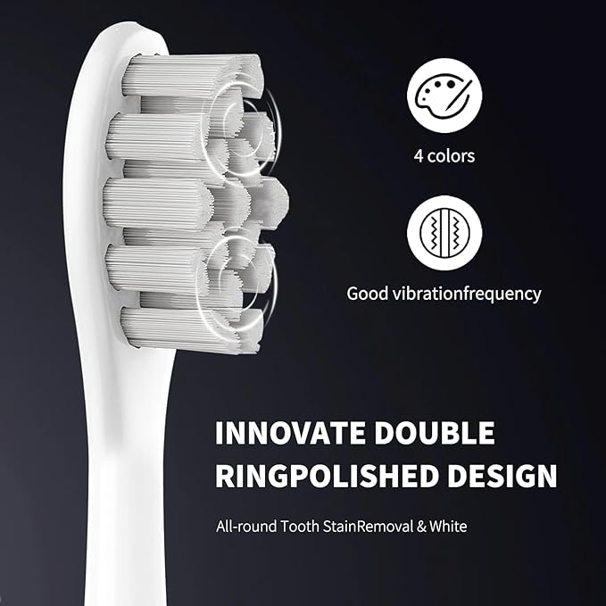 GTHUNDER Electric Rreplacement Toothbrush Heads Suitable for Oclean.with Hygienic Caps,Vacuum-Packed.Fits Adapted for All Oclean Models x pro Elite, X, X Pro,Flow,F1,Air 2-4Pcs(Grey)