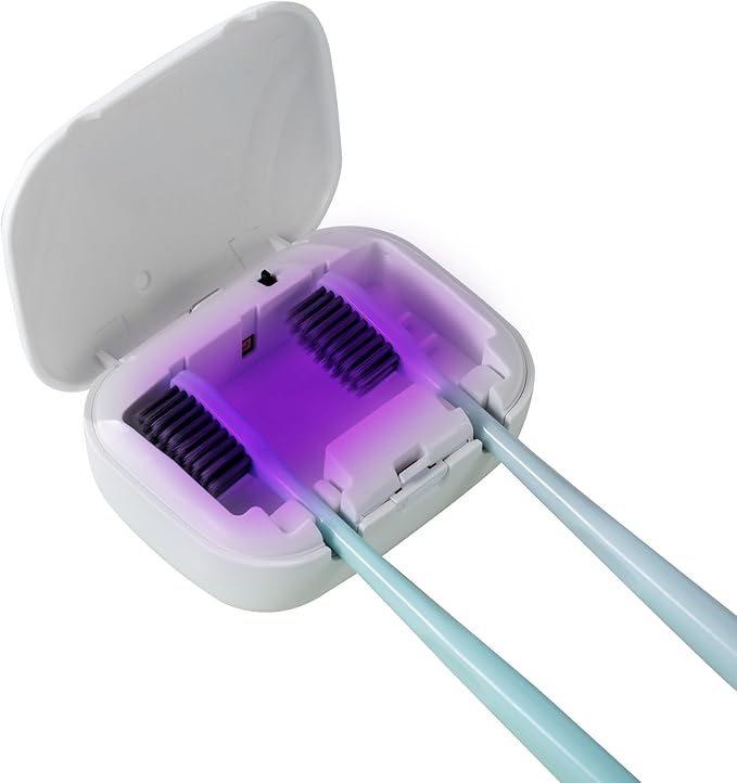 Toothbrush Sanitizeri Case with U V-C Lights, Dryer Heating, Fan Drying - Rechargeable Portable Toothbrush Cover, Hook Wall Mount Sterilizeri Box for Home, Travel & Fits All Toothbrushes