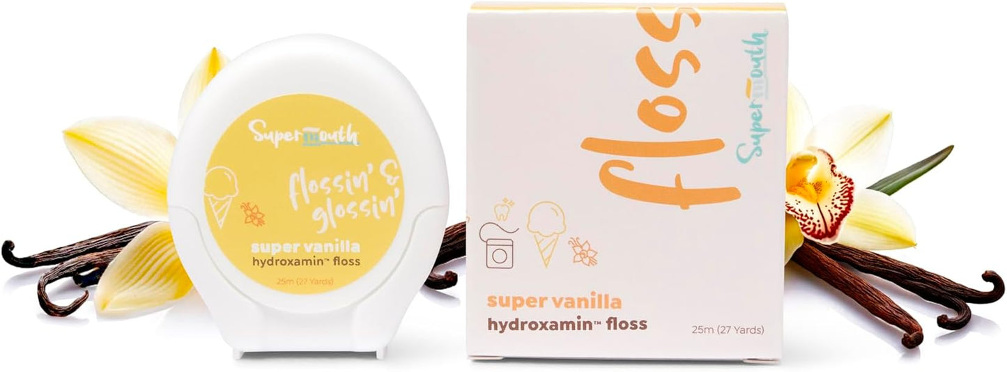 SuperMouth Fluoride-Free Floss – Expanding Floss for Plaque Removal & Enamel Support – Gentle Formula for Kids, Adults & Pregnant Women– Nano-Hydroxyapatite + Vitamins D3 & K2 – 4 Delicious Flavors