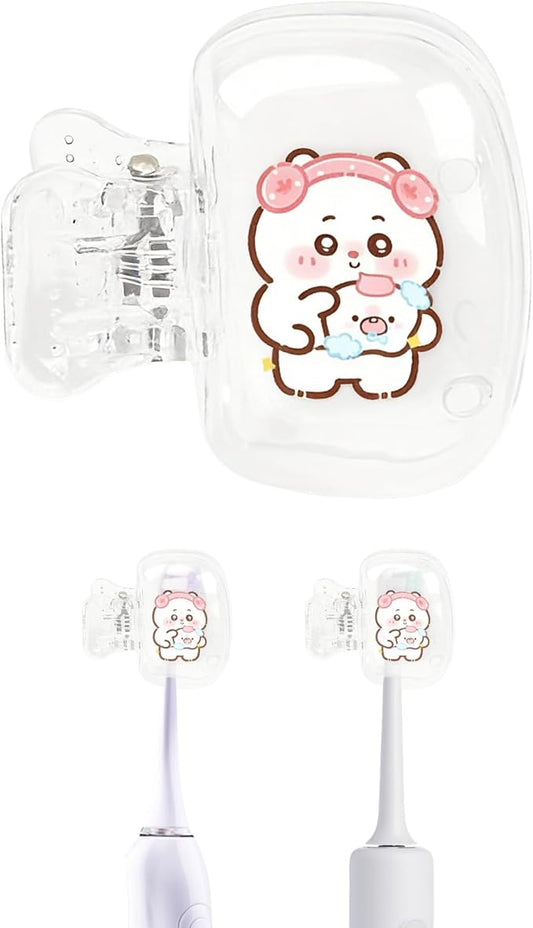 Upgrade Travel Toothbrush Head Covers Toothbrush Protector Cap Brush Pod Case Protective Portable Plastic Clip for Household Travel, Bathroom, School, Camping, Business (G, 4 Pack)