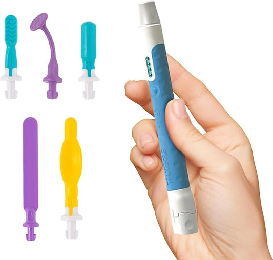 TalkTools Sensi Oral Sensory Therapy Tool with Soft Sensi Jaw Tips (Ocean Blue, 5 Tips Set - Ocean Blue)