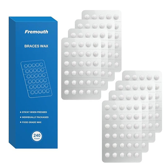 240 Count Orthodontic Wax for Braces, Individual Foil Wrapped for Instant Braces Irritation Relief - Medical Grade, Hypoallergenic & Latex-Free