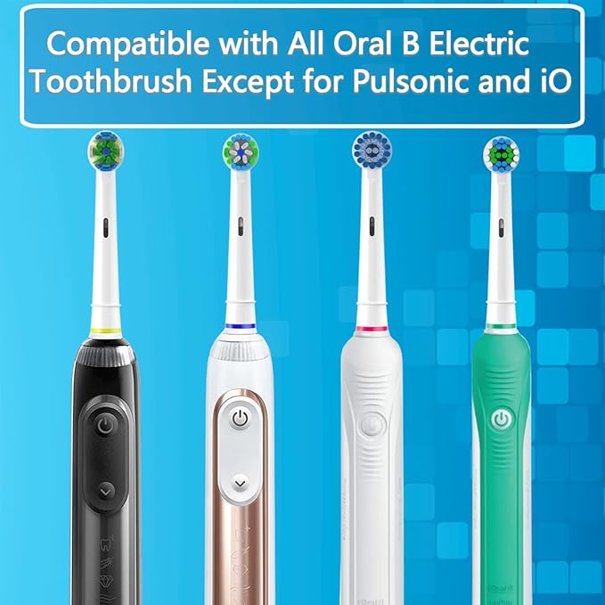 Replacement Heads Compatible with Oral B Braun Electric Toothbrush, Replacement Toothbrush Heads Fit for Oral-b Pro 1000/7500/3000/7000/8000/500, 16 Packs (White)