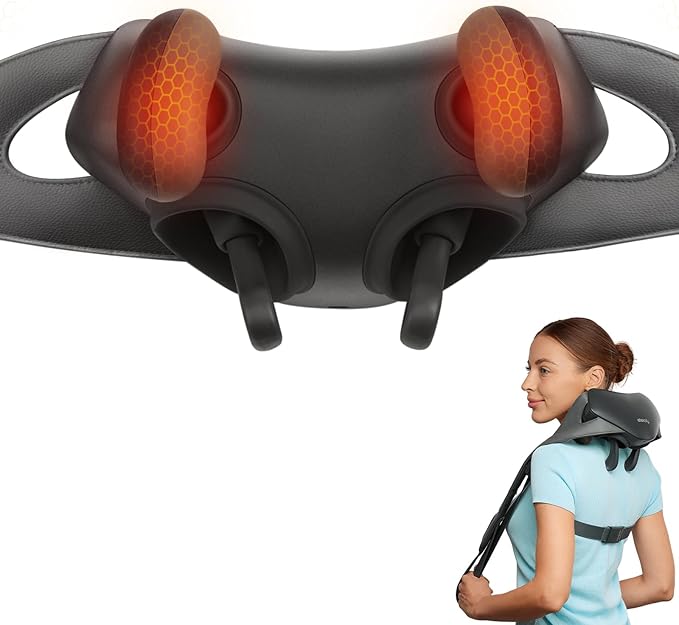 Etekcity Cordless Neck Massager for Pain Relief Deep Tissue, Shiatsu Shoulder Massager with Heat, Massage Tools for Back, Trapezius, Lymphatic Drainage, Relaxation Therapy for Him&Her,Women,Men,Cadeo