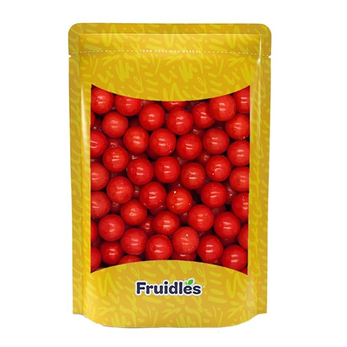 Fruidles Hot Cinnamon Chewing Gum Balls Flavored Candy Buffet Treats, Machine Size Refills, Kosher Certified Parve, 1" Inch (1 Pound)