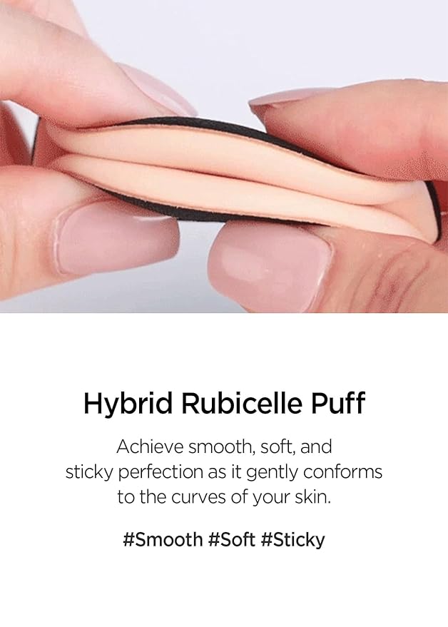 JUNG SAEM MOOL Cushion Puff Natural Cover Puff for Smooth Fitting with The Round Shape 2.1 Inch