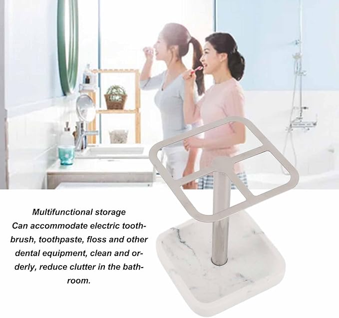 304 Stainless Steel Toothbrush Holder, Bathroom Toothpaste Storage Stand, Rustproof Metal Toothbrush Organizer Stand, 3 Slots Space Saving Toothpaste Organizer for Bathroom(Silver)