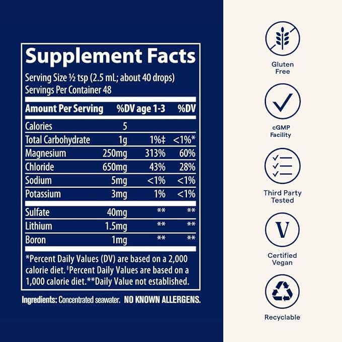 Trace Minerals ConcenTrace Trace Mineral Drops | Supports Energy, Digestion, Bone Health & Hydration, 70+ Ionic Trace Minerals w/ Magnesium, Chloride & Potassium | Keto, Vegan & Non-GMO | 48 Servings