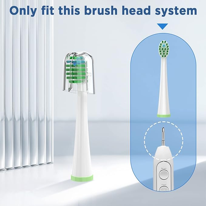 Replacement Toothbrush Heads for All Waterpik Sonic Fusion Models (SF-01, SF-02, SF-03, and SF-04 Series), Compact, with Covers, 5 Count, White