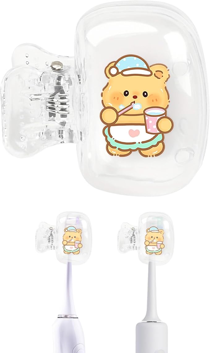 Upgrade Travel Toothbrush Head Covers Toothbrush Protector Cap Brush Pod Case Protective Portable Plastic Clip for Household Travel, Bathroom, School, Camping, Business (I, 4 Pack)