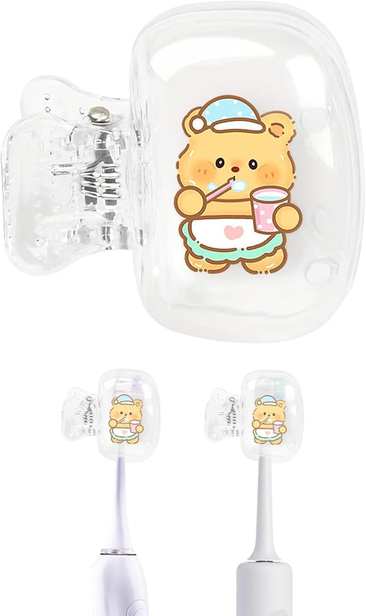 Upgrade Travel Toothbrush Head Covers Toothbrush Protector Cap Brush Pod Case Protective Portable Plastic Clip for Household Travel, Bathroom, School, Camping, Business (I, 4 Pack)