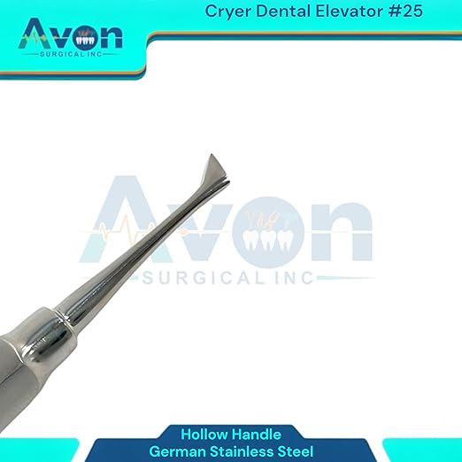 Root and Tooth Extraction Dental Cryer Elevator Pick, Sharp Angled Tip, Color-Coded Handle Ends | Autoclave-Safe German Stainless Steel Dental Instruments (1, #25 Cryer - Gold End)