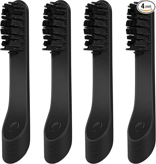 4-Count Black Electric Toothbrush Replacement Heads Compatible with Similar Sonic Toothbrushes Adult Refill Brush Heads