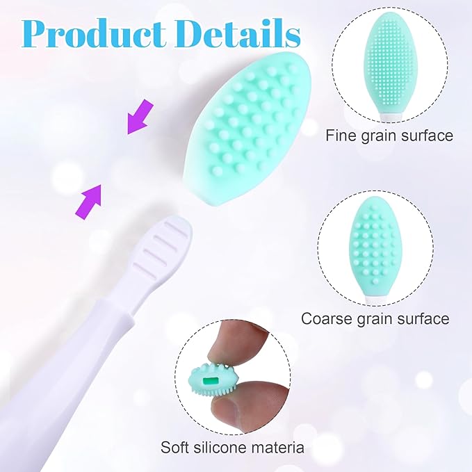 4pcs Lip Scrub Brush & 4pcs Face Mask Applicator, Silicone Double-Sided Heart Lip Exfoliator Brushes Scrubber Tool, Face Cleaning Exfoliating Remove Dead Skin Tool for Men Women- 4 Colors