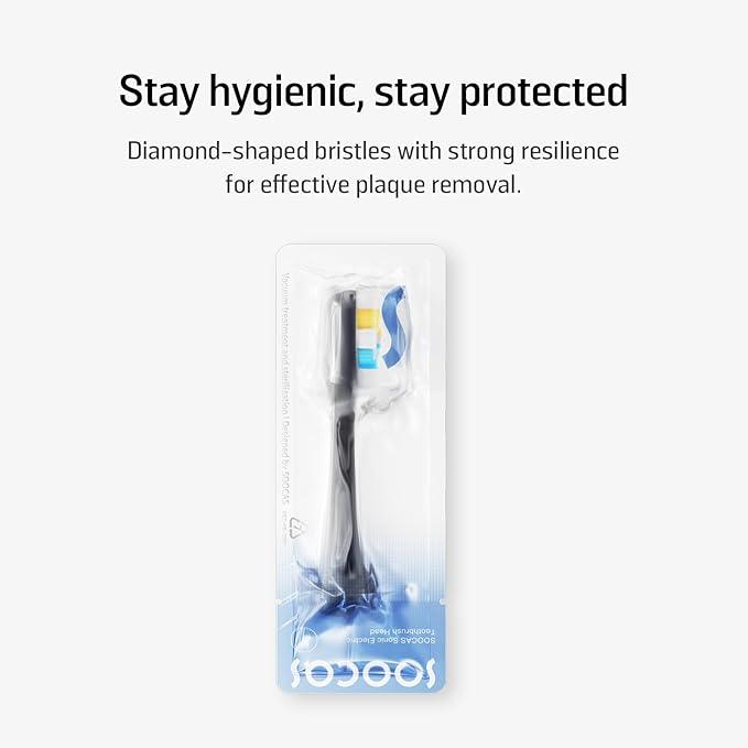Soocas Multiclean Classic Clean Electric Toothbrush Replacement Heads, Compatible with Both NEOS II and NEOS II Ultra, 2 Brush Heads, Dark Violet