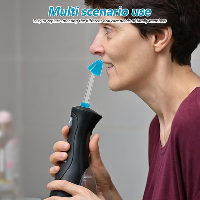 SOIMISS 2pcs Water Flosser Nozzles - Replacement Accessories Oral Irrigation Tips for Nose Washing - Easy Attachment for Effective Dental and Nasal Cleaning Compatible with Waterpik