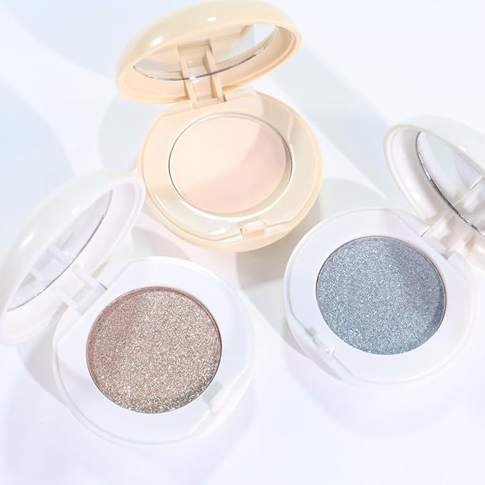Single Cream Eyeshadow,Ice Blue Shimmer Eye shadow Pallette,Long Lasting Glitter Eyeshadow,Soft Shimmer Eye Makeup,Vegan & Cruelty-Free Mini Eye shadow for Brown Blue Green Eyes. 05#