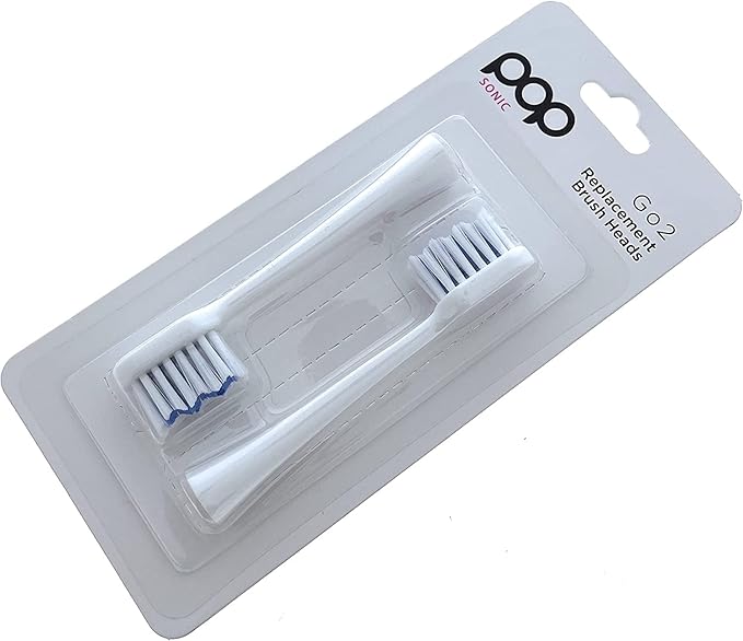 4-Pack Pop Sonic Replacement Toothbrush Heads - Compatiable w/Go Plus - Toothbrush Head w/Super Soft Dupont Tynex Nylon Bristles