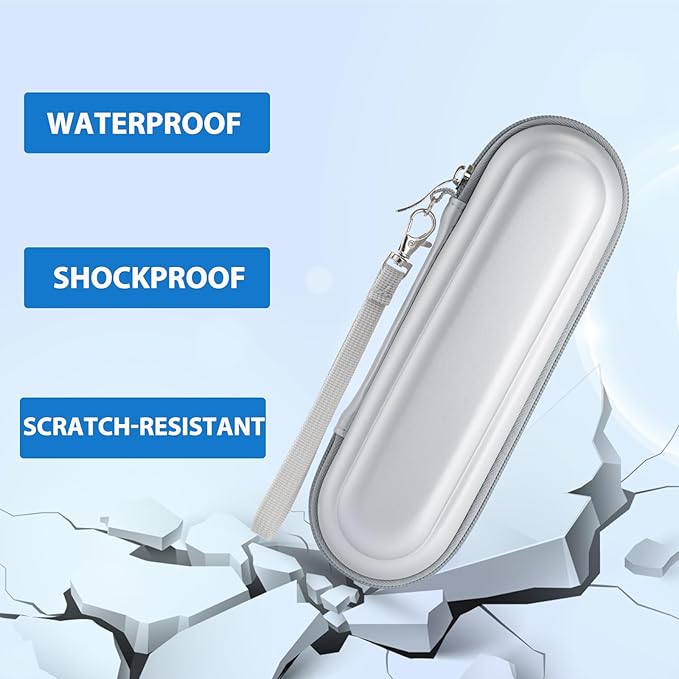 TYSORETY Toothbrush Travel Case for Oral B/Oral-B Pro 1000 1500 5000 7000 & Philips Sonicare 4100 1100 5300 5100 6100/iO Electric Toothbrush, Hard Protective Storage Bag (Silver case&toothbrush cap)