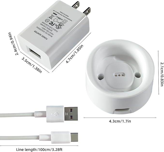 Charger Base for Laifen Toothbrushes,Electric Toothbrush Charger Dock and Stand Suitable for LFTB01-S/LFTB01-P/LFTB01-A,Including USB C Cable and Adapter. (White)
