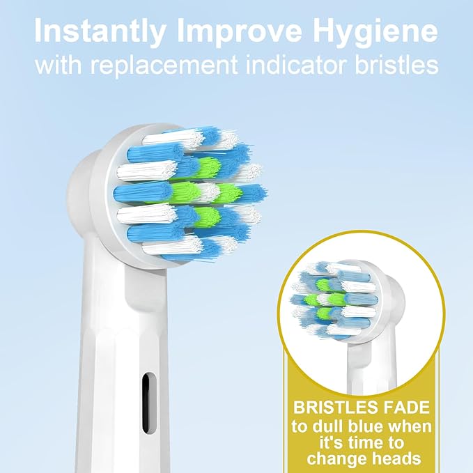 NatraProw Toothbrush Replacement Heads Compatible with Oral b Electric Toothbrush （ 8 White
